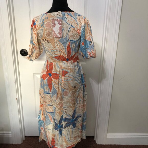 Boho‎ Women's Floral Maxi Dress By Band Of The Free XS V-Neck & Puff Sleeve NWT - Picture 5 of 9